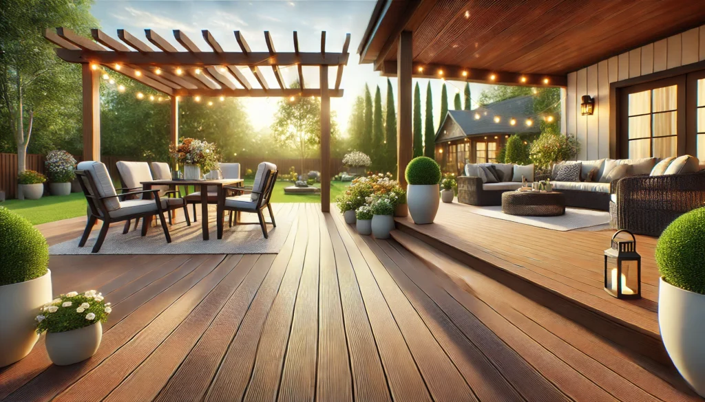 A deck built with Trex composite lumber.